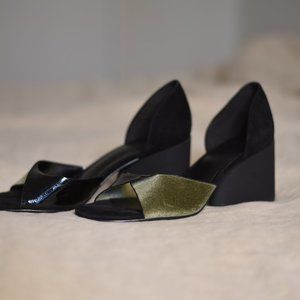 Halston D'orsay Sculptural Heel Pumps Sz 8